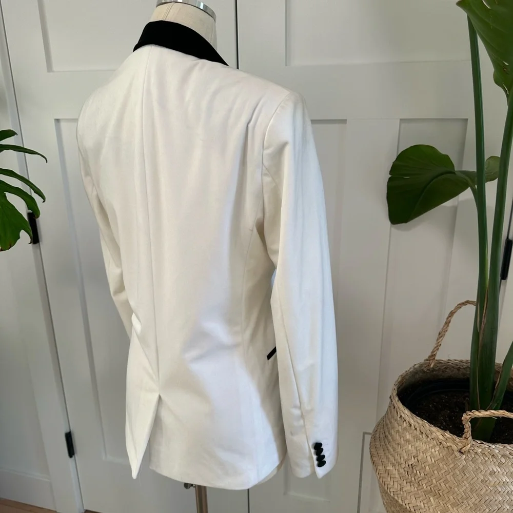 ASOS White Tuxedo Blazer with Black Trim